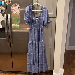 Astr Blue Floral Maxi Dress